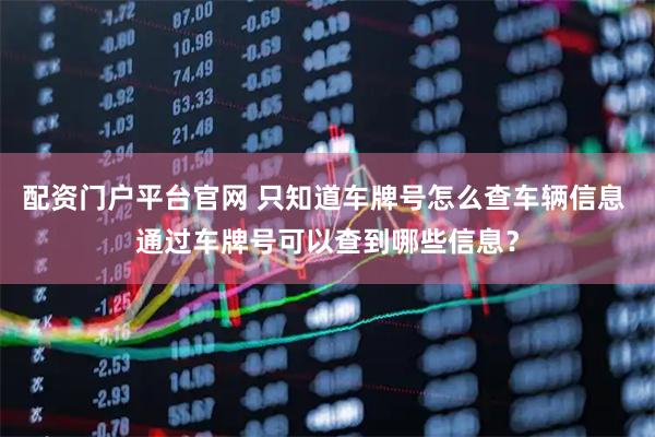 配资门户平台官网 只知道车牌号怎么查车辆信息 通过车牌号可以查到哪些信息？